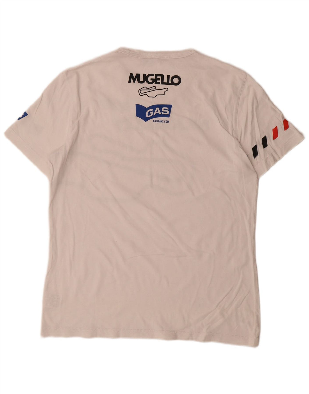 Camiseta gráfica masculina Gas Top grande de algodão branco