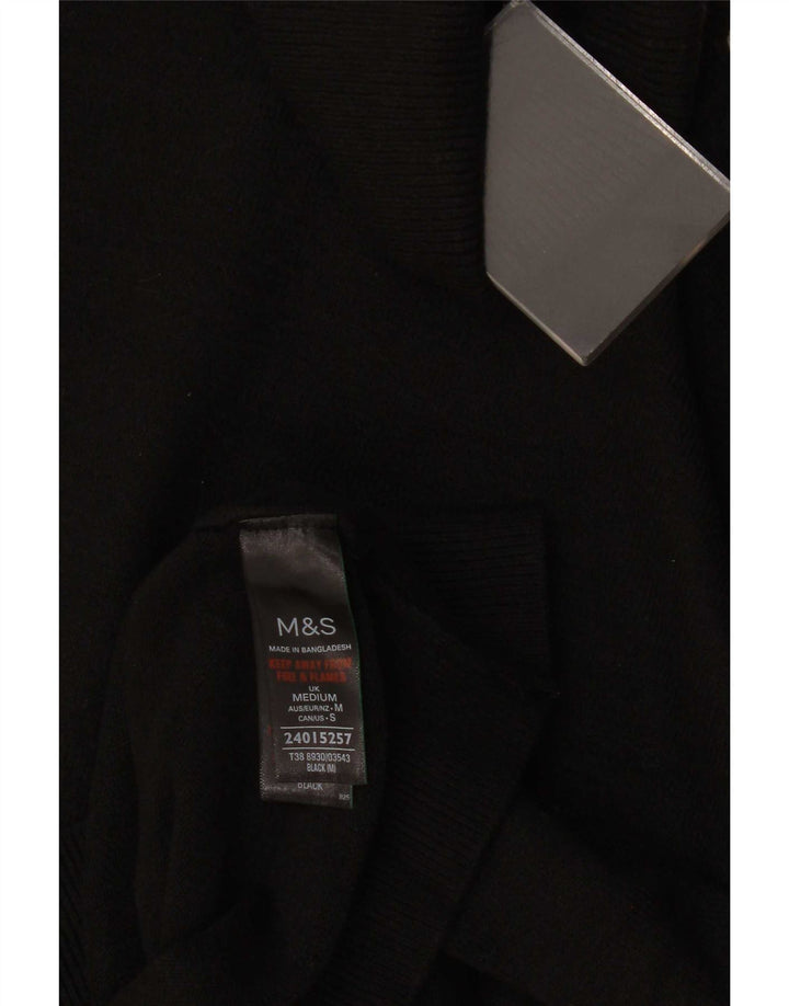 Suéter feminino Marks & Spencer com gola redonda Reino Unido 14 médio preto