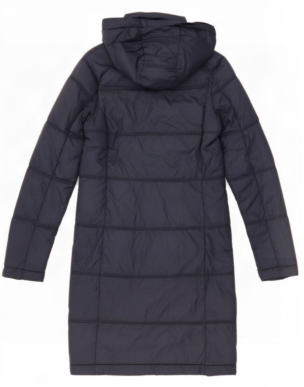 Casaco acolchoado com capuz feminino Fat Face UK 8 pequeno azul marinho nylon