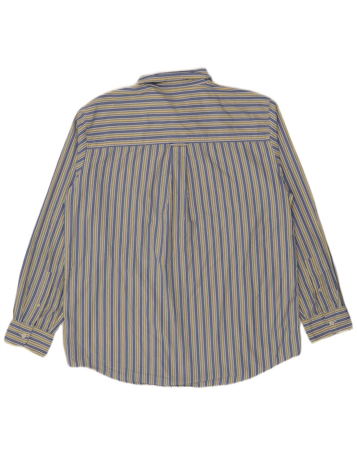 Camisa masculina Chaps Easy Care grande algodão listrado azul