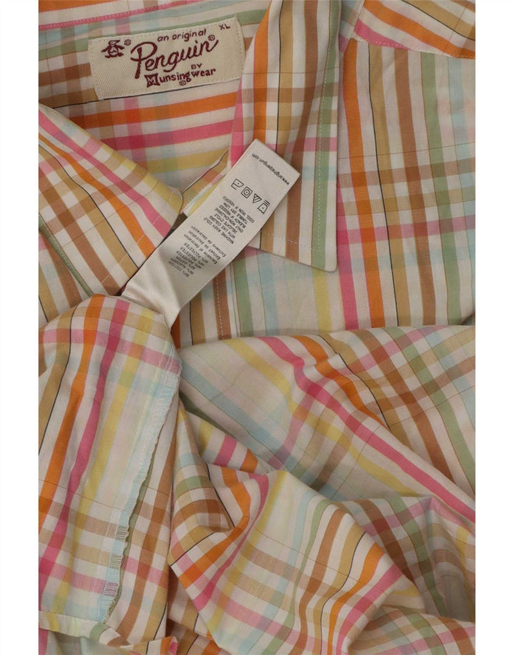 Camisa masculina Penguin Heritage manga curta slim fit XL xadrez multicolorida