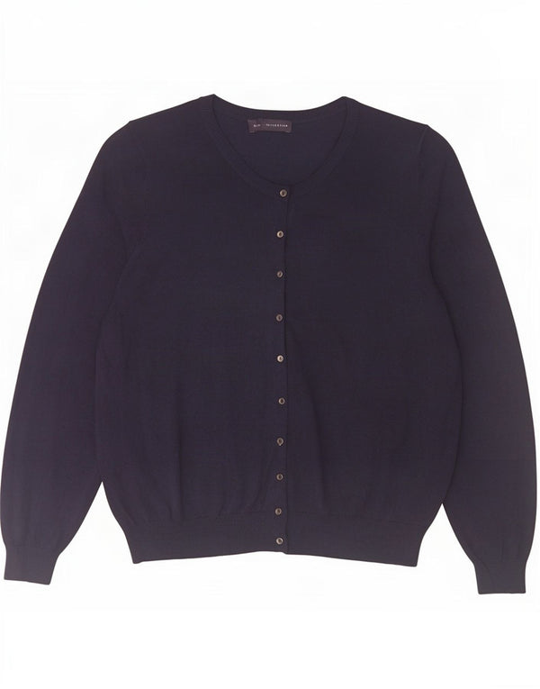 Suéter cardigã feminino Marks & Spencer UK 22 3XL azul marinho viscose