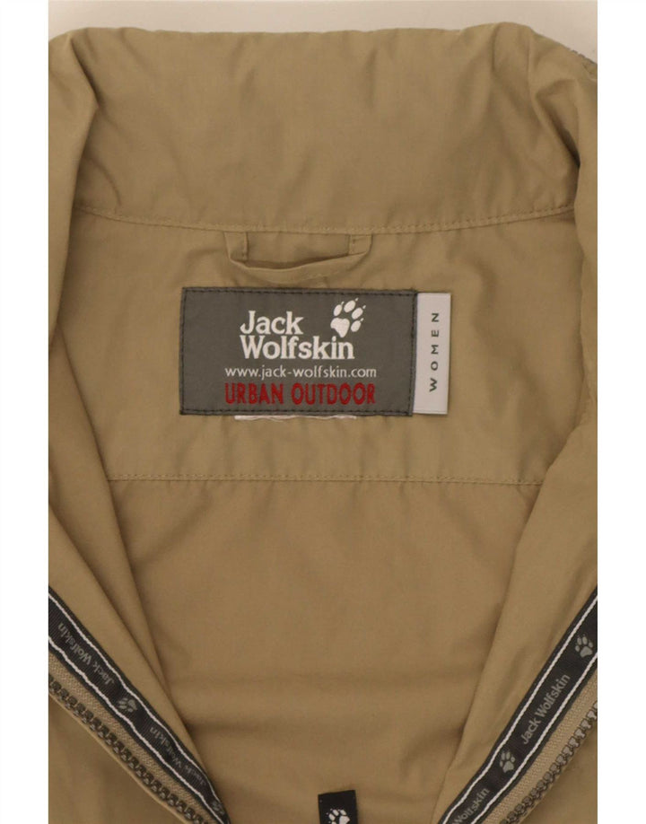 Jaqueta bomber feminina com capuz Jack Wolfskin Reino Unido 16 grande cáqui