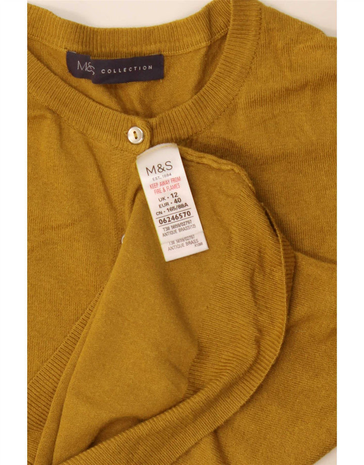 Suéter cardigã feminino Marks & Spencer UK 12 viscose amarela média