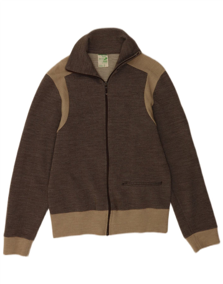 Jaqueta superior de agasalho unissex feminino vintage IT 44 cinza médio colorblock