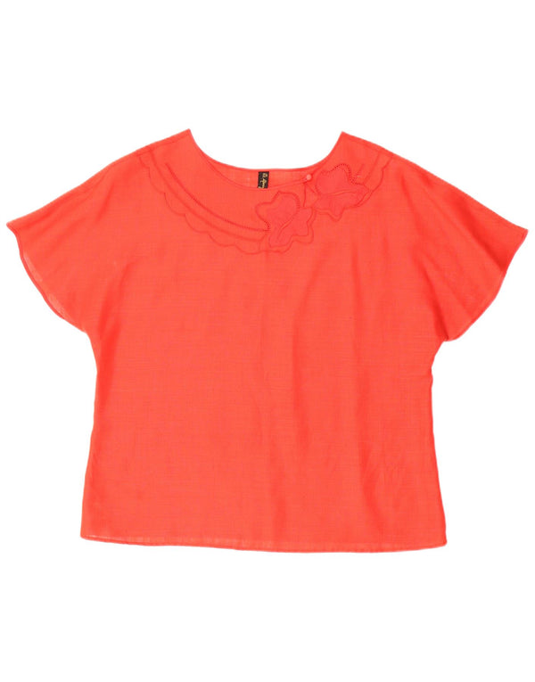 Blusa feminina Mario Pucci Cecconi Top IT 48 XL linho vermelho