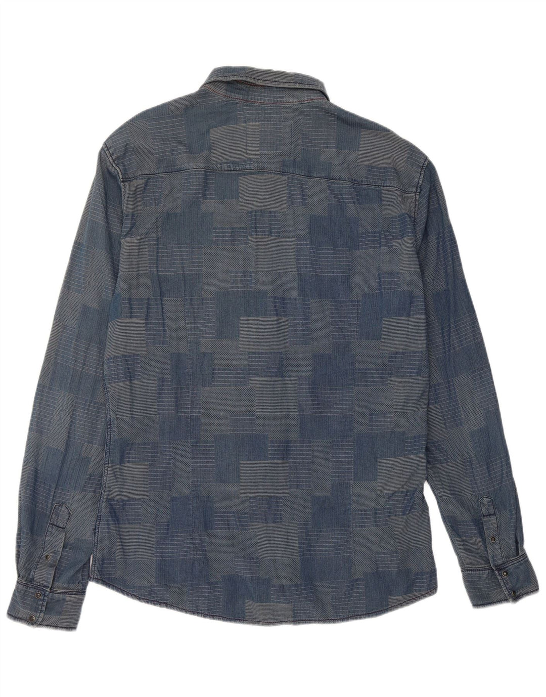 Camisa masculina Gaudi 2XL azul patchwork algodão