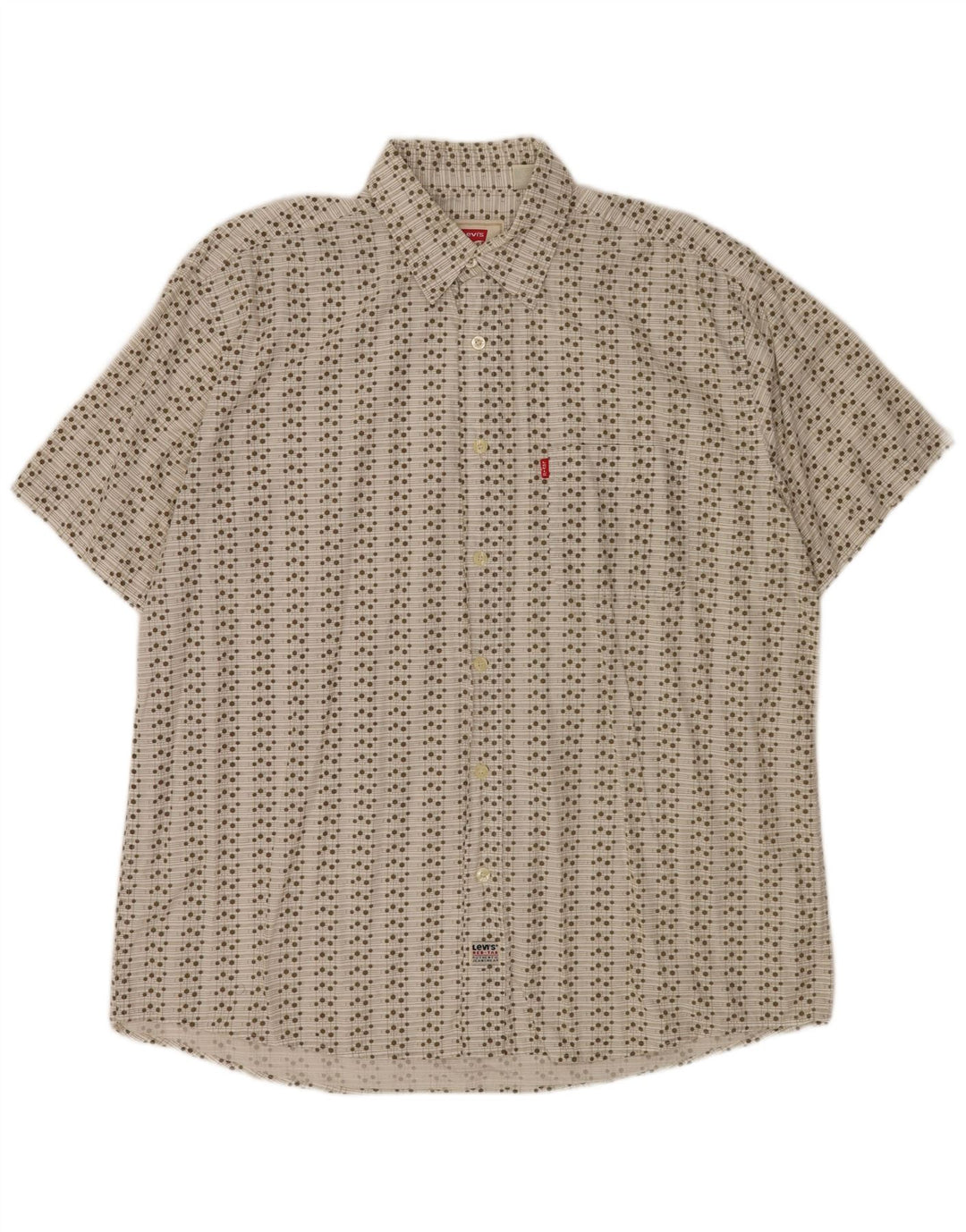 Camisa masculina de manga curta Levi's 2XL algodão geométrico branco