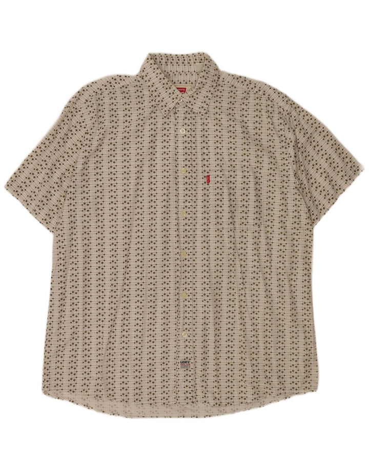 Camisa masculina de manga curta Levi's 2XL algodão geométrico branco