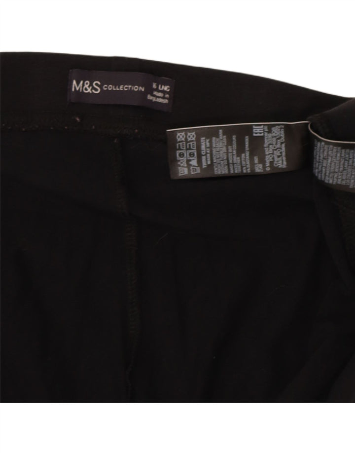 Leggings femininas Marks & Spencer Reino Unido 16 grande algodão preto