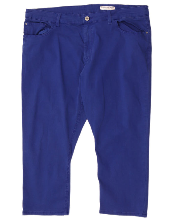 Calça capri feminina super skinny Marks & Spencer Reino Unido 20 2XL W38 L21 azul