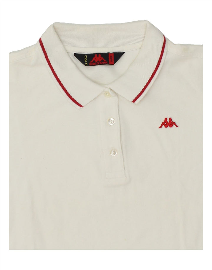 KAPPA Womens Polo Shirt UK 14 Large Off White Cotton Vintage Kappa and Second-Hand Kappa from Messina Hembry 