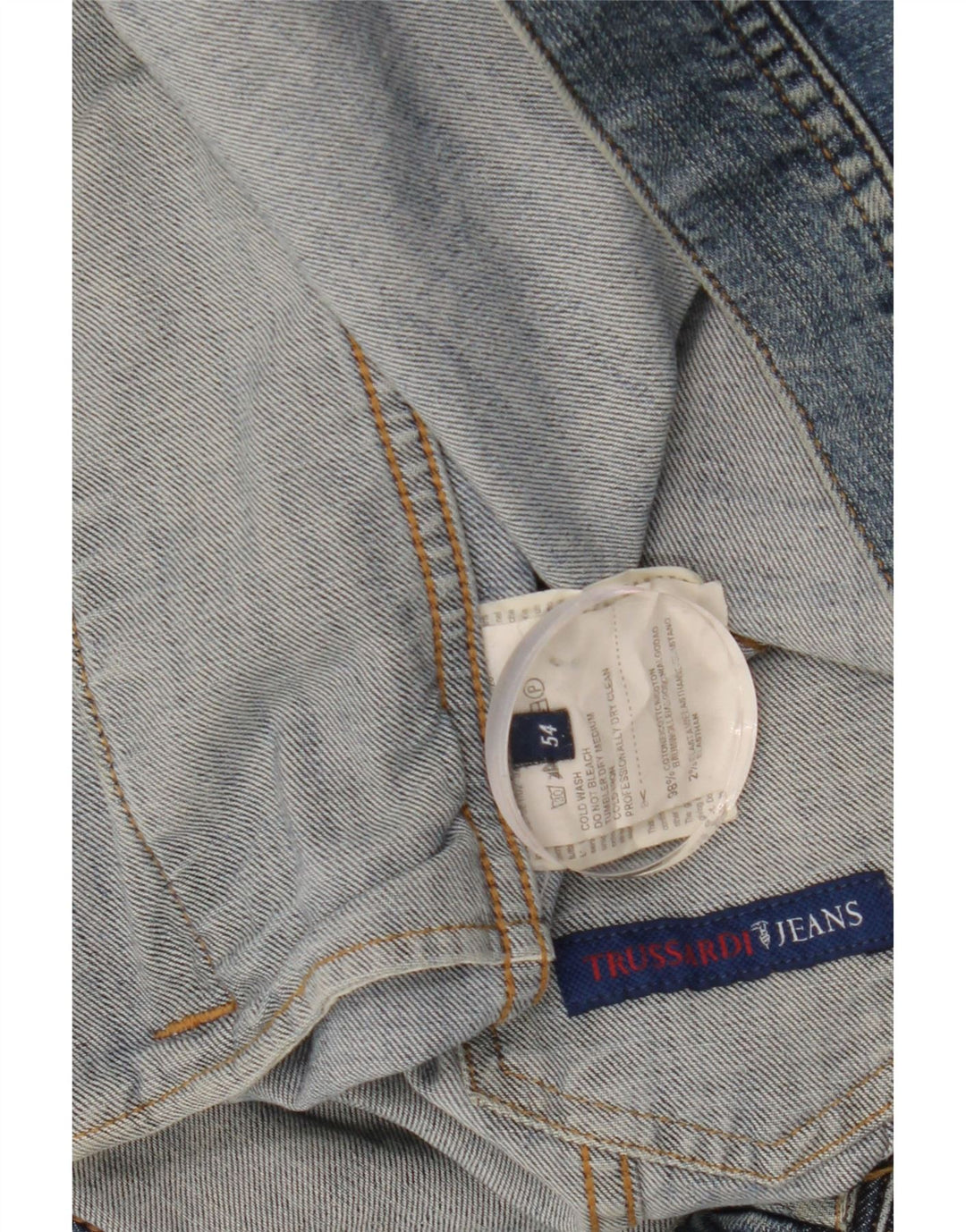 Jaqueta jeans masculina Trussardi Jeans IT 54 XL algodão azul