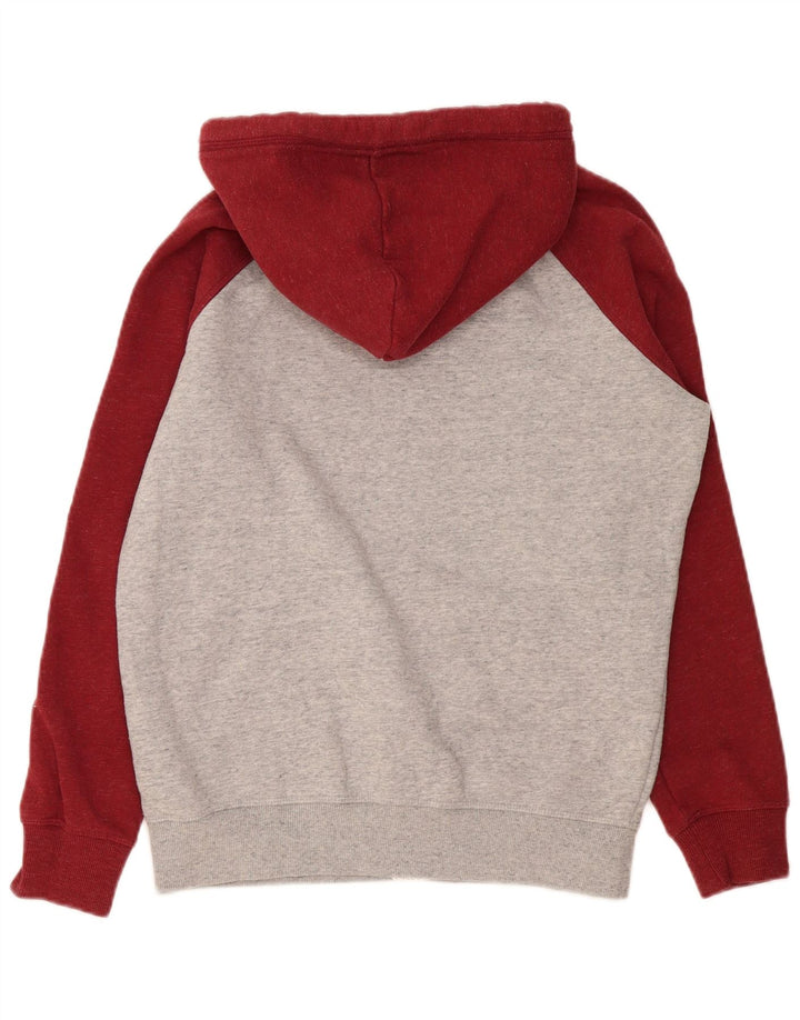 Suéter masculino Superdry com capuz e zíper cinza médio algodão colorblock