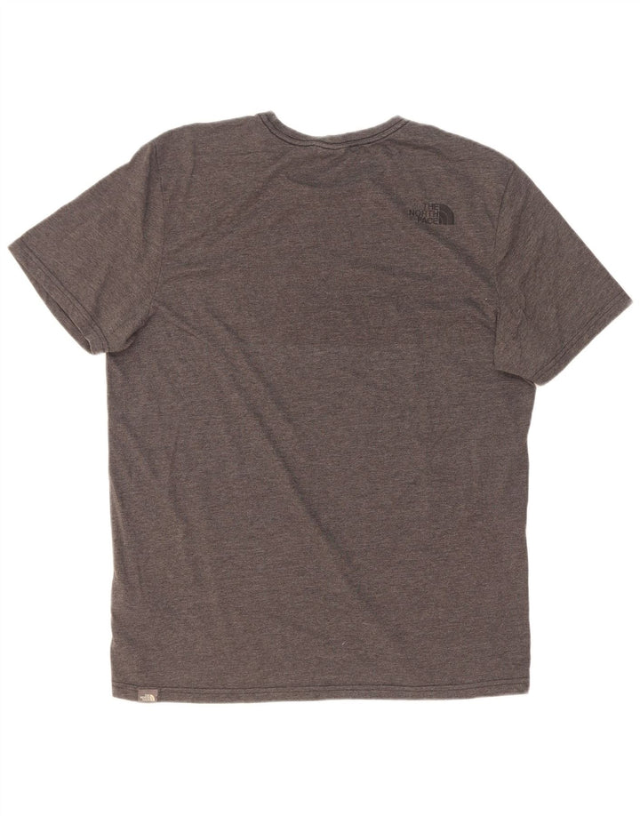 Camiseta gráfica masculina The North Face, grande poliéster manchado cinza