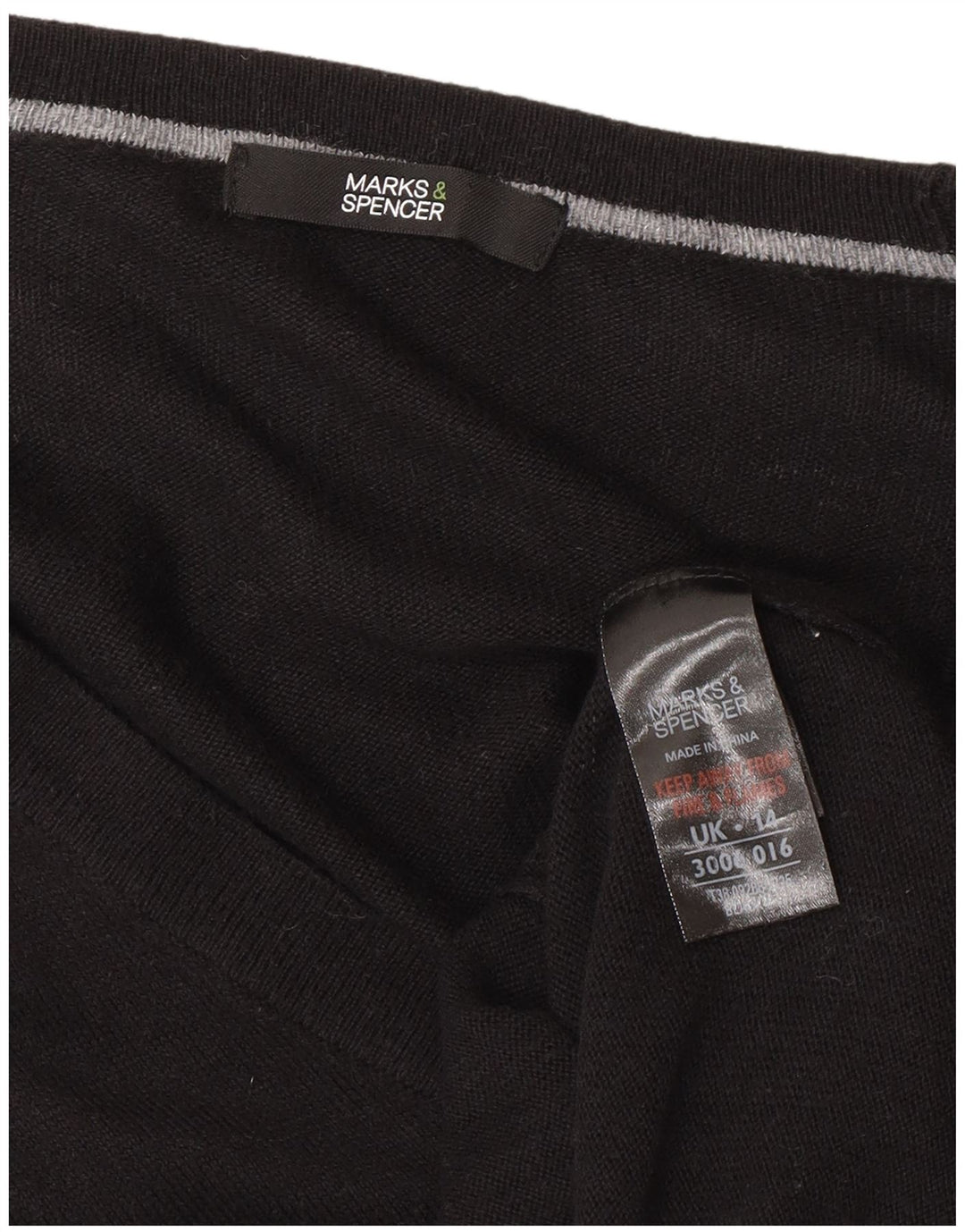 Suéter cardigã assimétrico feminino Marks & Spencer Reino Unido 14 médio preto