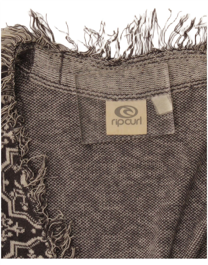 Suéter cardigan aberto feminino Rip Curl Reino Unido 8 pequeno cinza Fair Isle