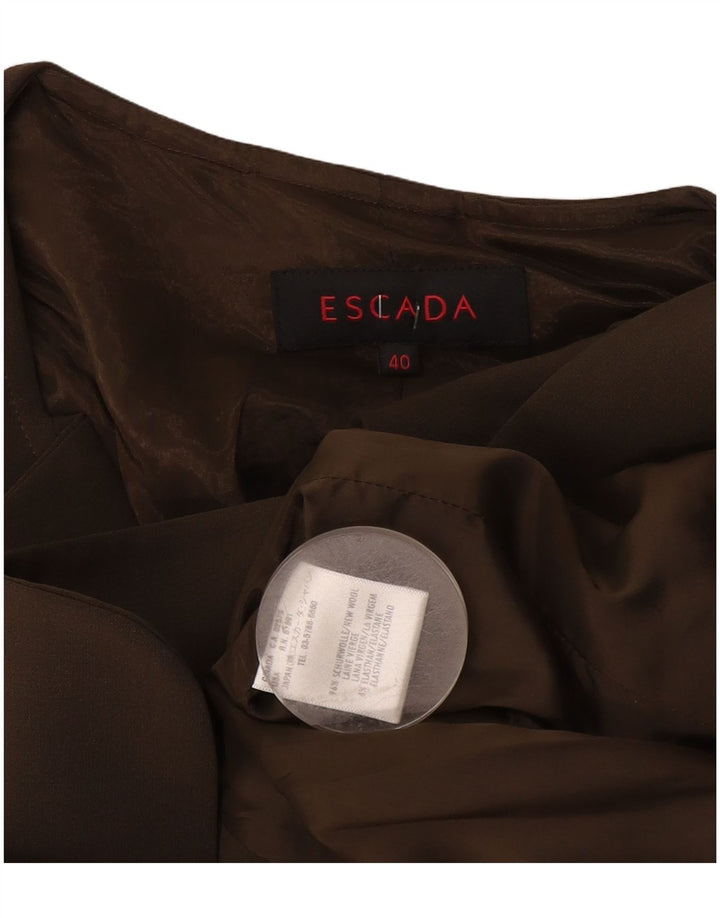 Escada Womens 2 Button Blazer Jacket EU 40 Medium Brown Wool