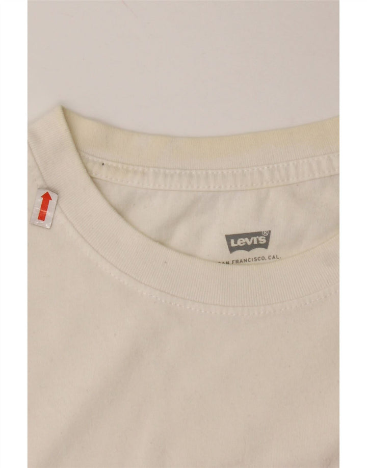 Camiseta feminina com estampa cropped LEVI'S Reino Unido 10 bloco colorido branco pequeno