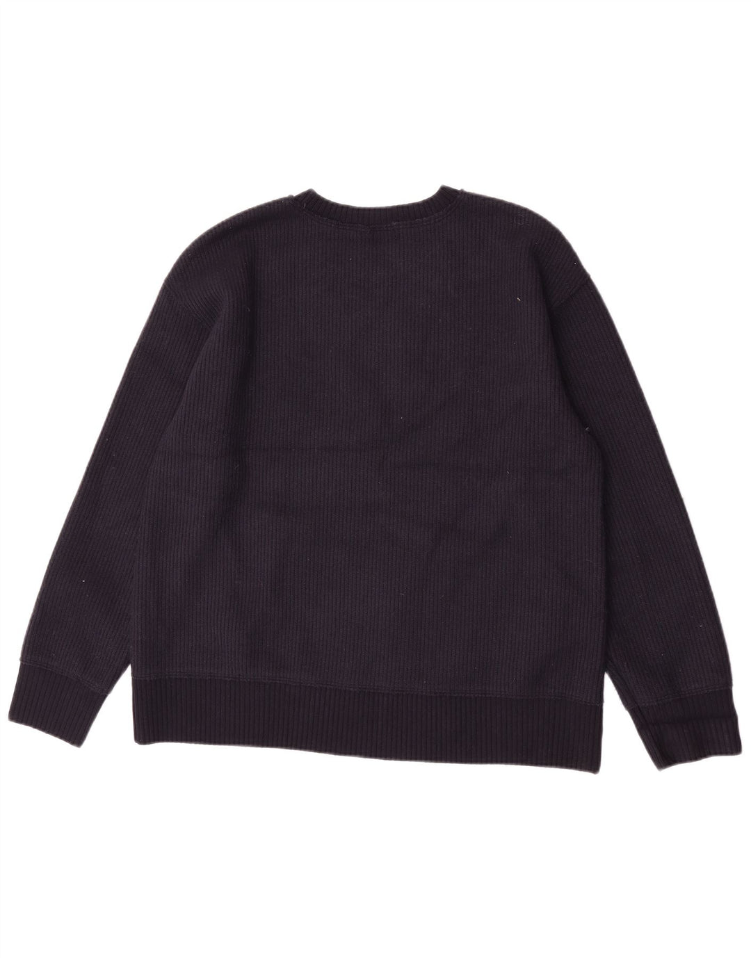 Suéter feminino Zara com gola redonda, Reino Unido 14, médio, azul marinho, viscose