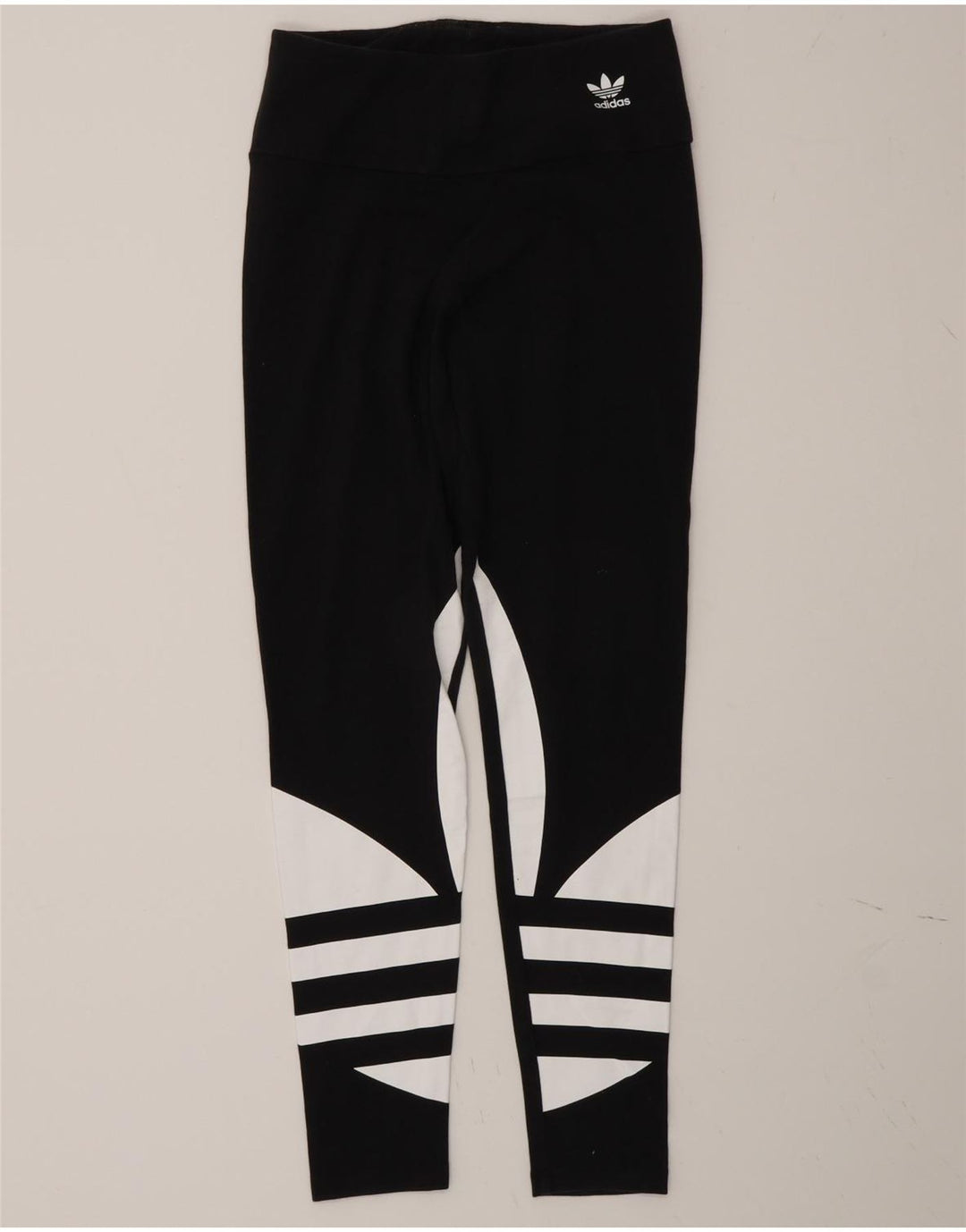 Adidas Womens Graphic Leggings UK 10 Pequeno Preto Colorblock