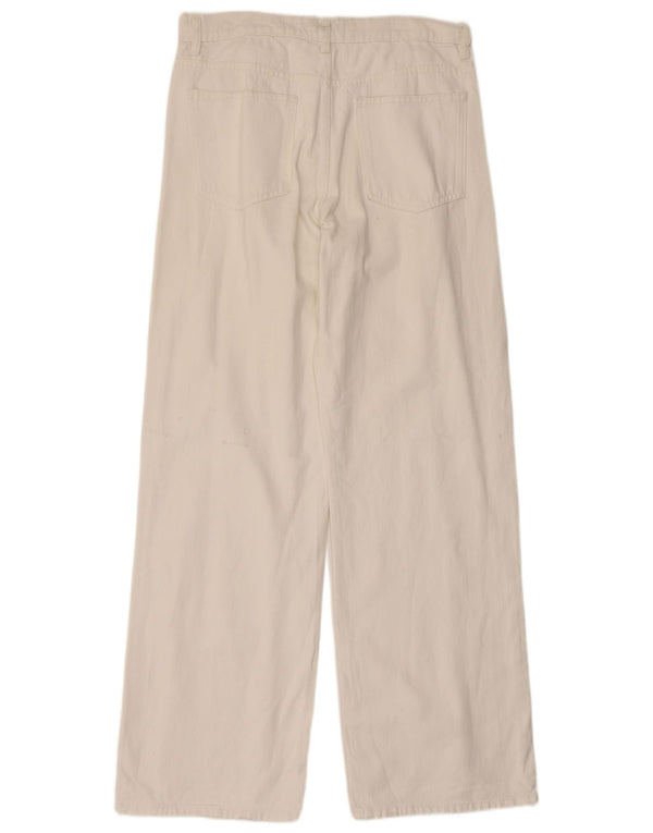 Calça jeans feminina Zara com perna larga EU 40 médio W30 L32 branco