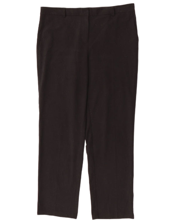 Calça feminina reta casual Marks & Spencer Reino Unido 14 grande W34 L29 preta