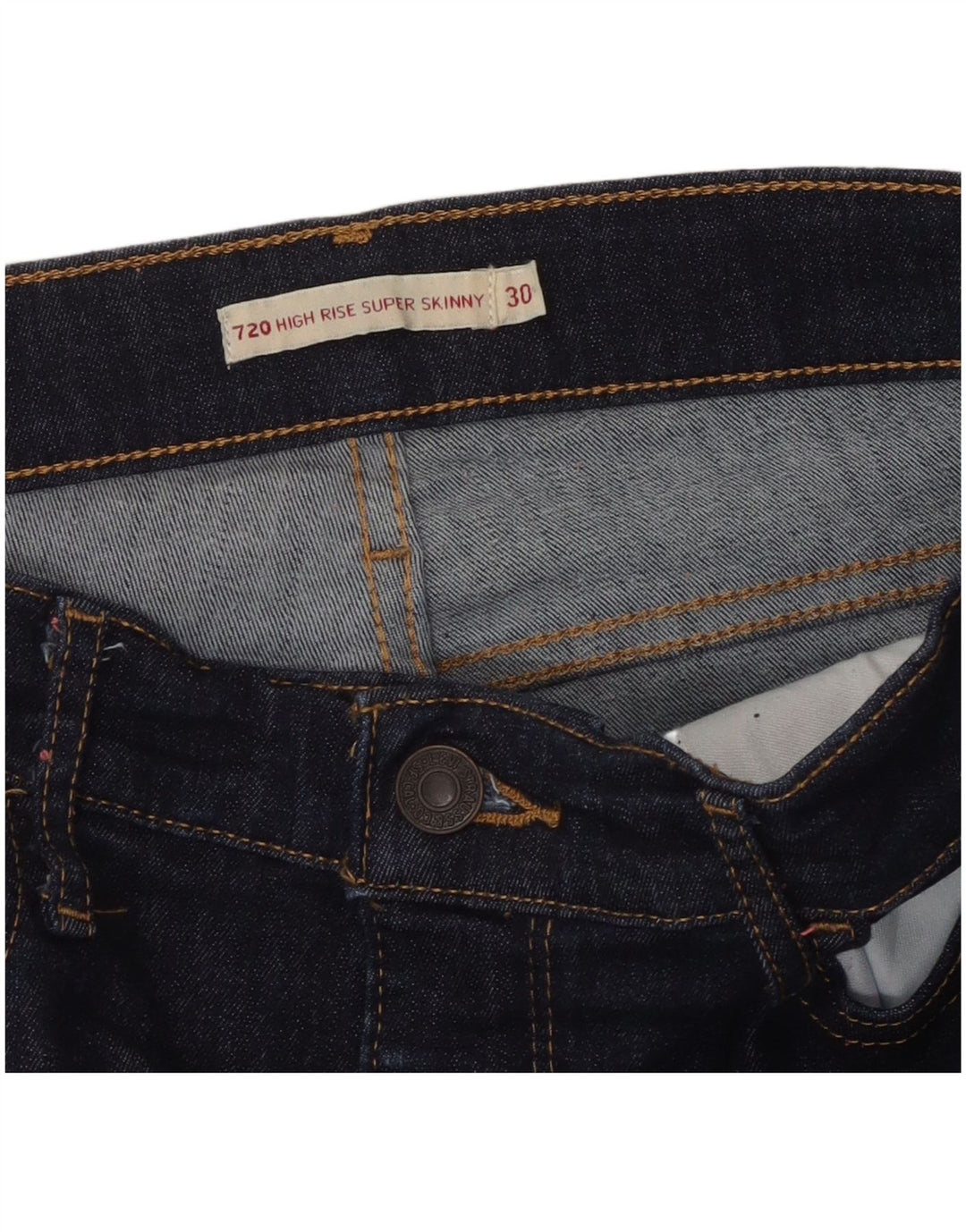 Calça jeans feminina LEVI'S 720 High Rise Super Skinny W30 L29 azul marinho