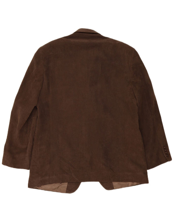 Jaqueta blazer masculina de veludo cotelê Marks & Spencer com 3 botões Reino Unido 44 XL marrom