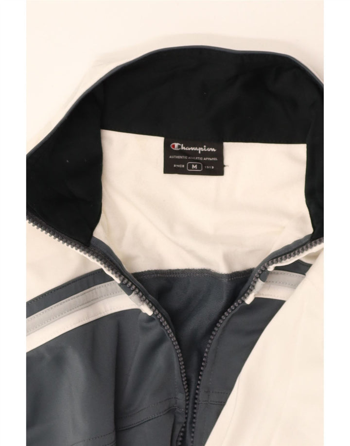 CHAMPION Womens Tracksuit Top Jacket UK 14 Medium White Colourblock