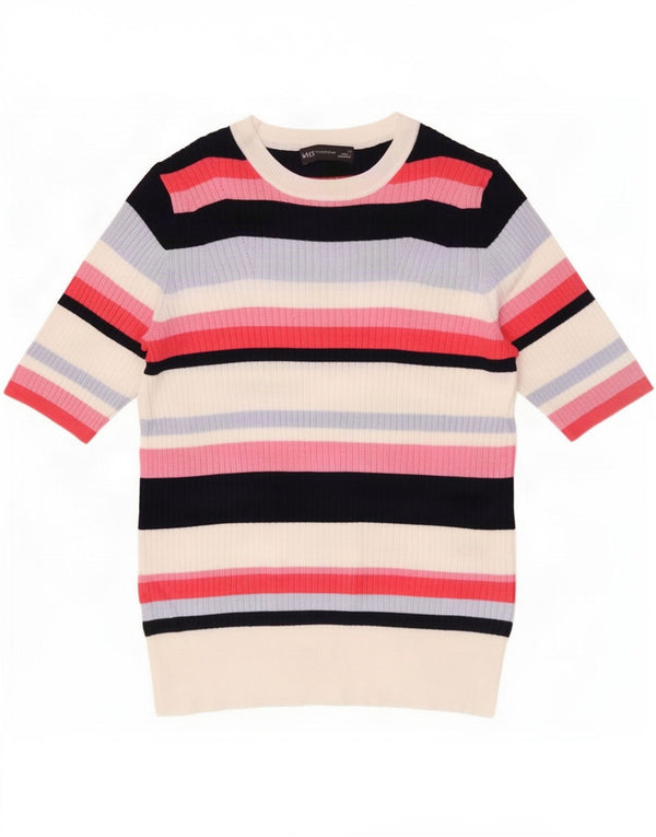 Camiseta feminina Marks & Spencer UK 14 média listrada multicolorida