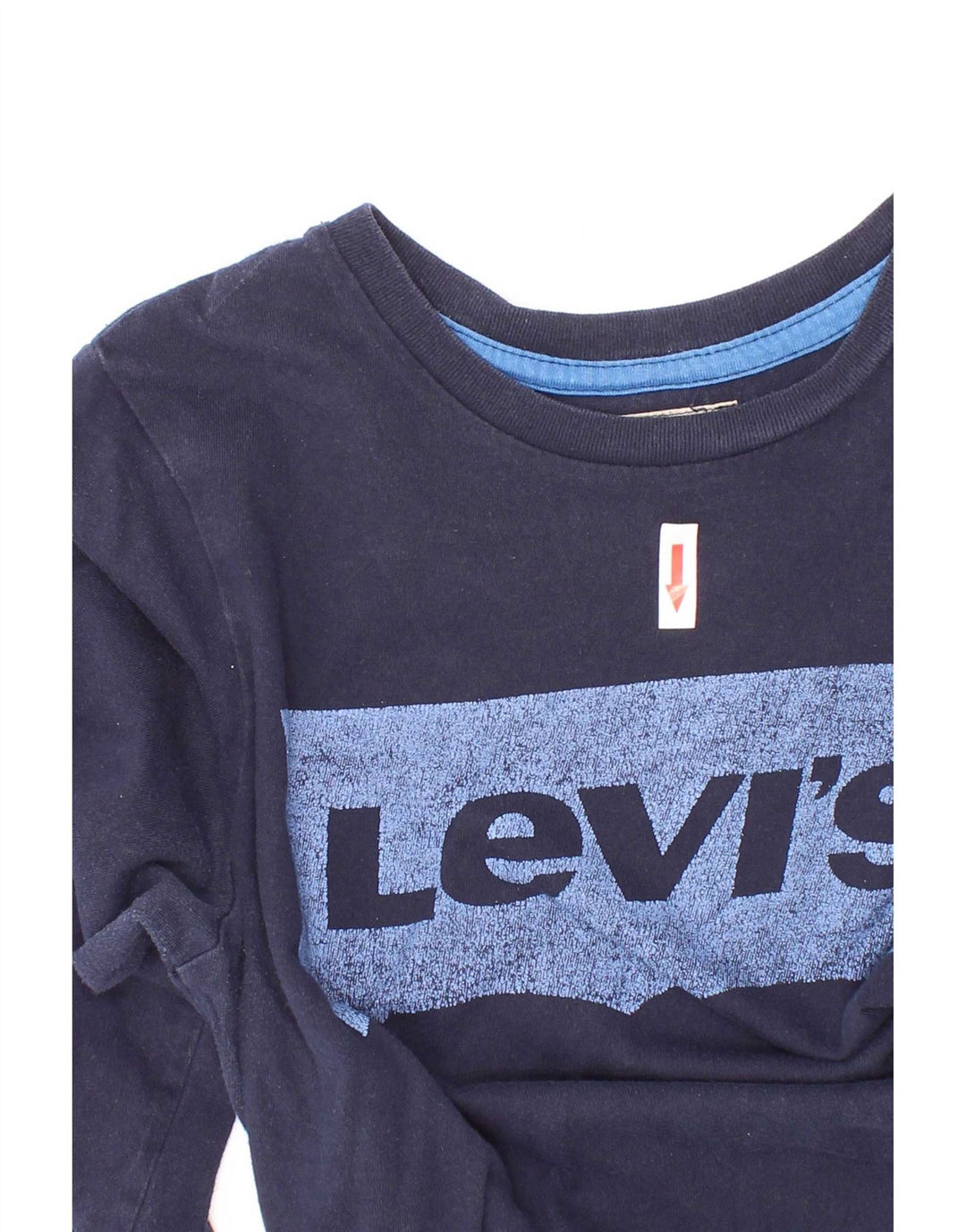 Top gráfico Levi's Boys manga comprida 9-10 anos azul marinho algodão