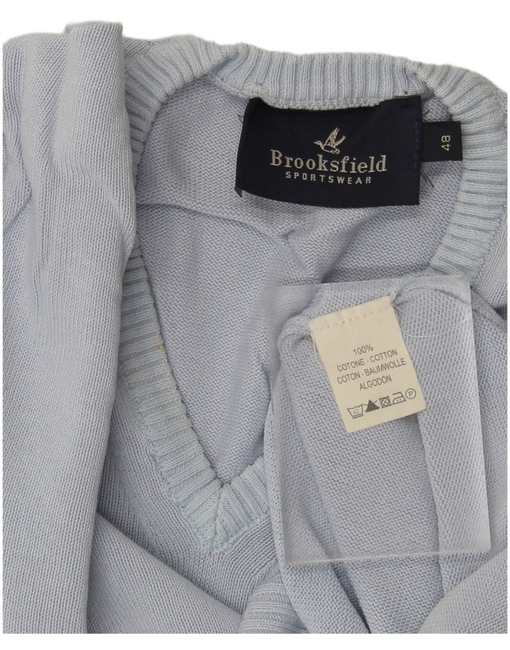 Suéter feminino Brooksfield com decote em V IT 48 XL algodão azul