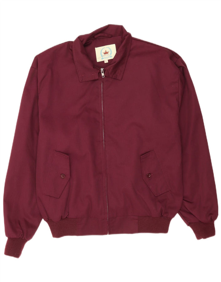 Relco Mens Bomber Jacket UK 40 Grande Poliéster Borgonha