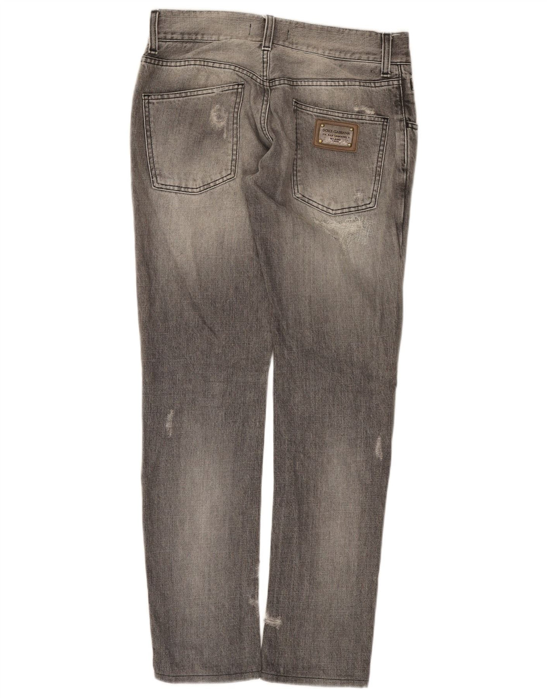 Dolce & Gabbana Jeans Slim Feminino Distressed IT 44 Médio W30 L31 Cinza