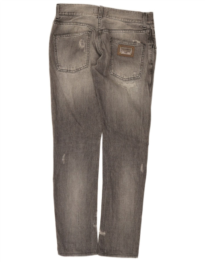 Dolce & Gabbana Jeans Slim Feminino Distressed IT 44 Médio W30 L31 Cinza
