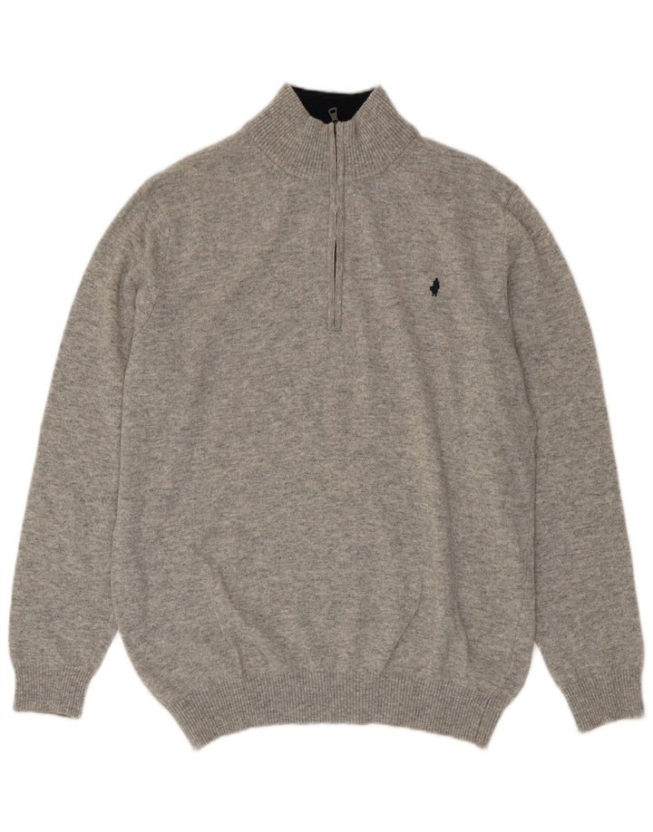 Suéter masculino MARLBORO CLASSICS com zíper e gola 2XL lã cinza