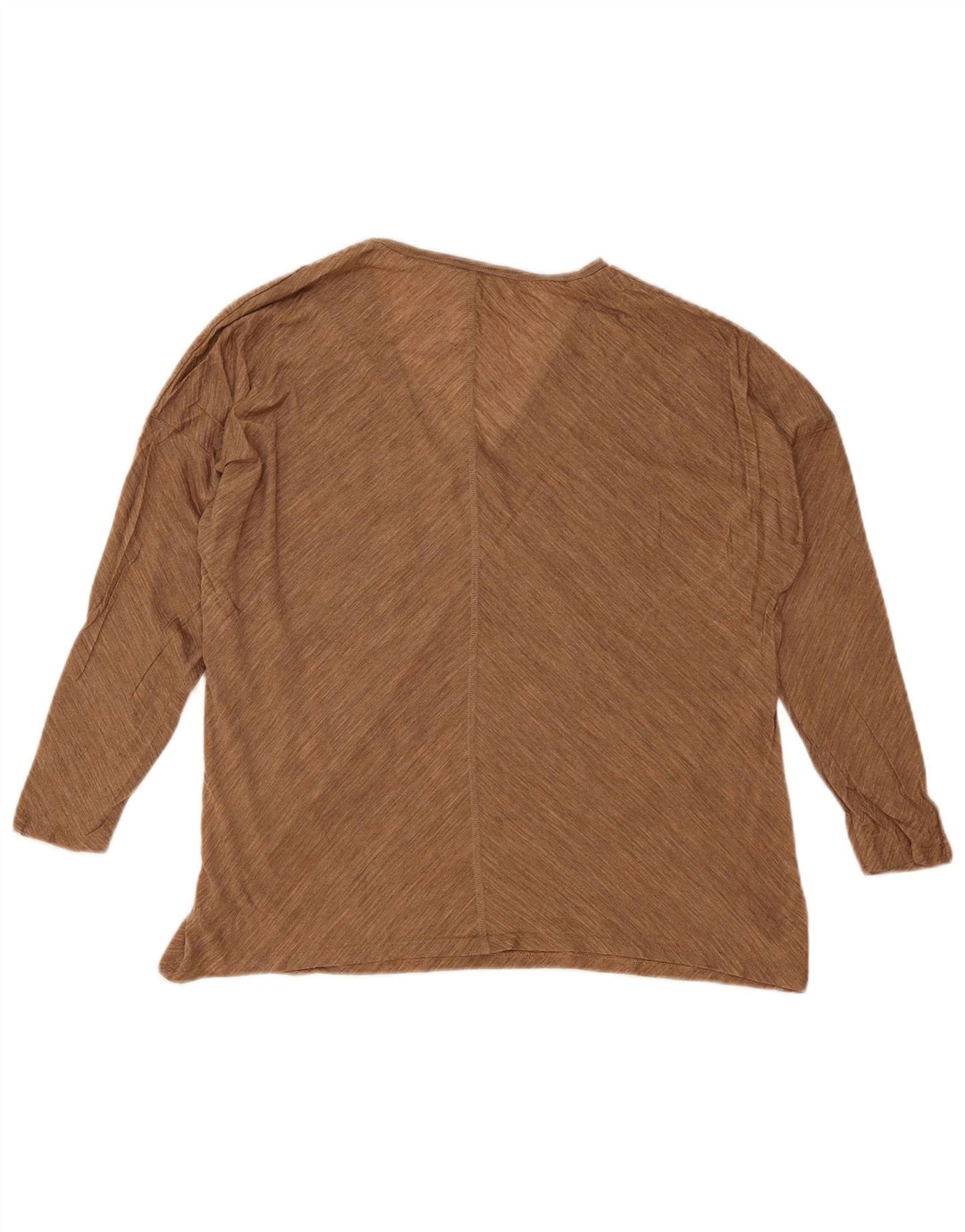 Massimo Dutti Top feminino oversized manga comprida Reino Unido 10 pequeno bege manchado