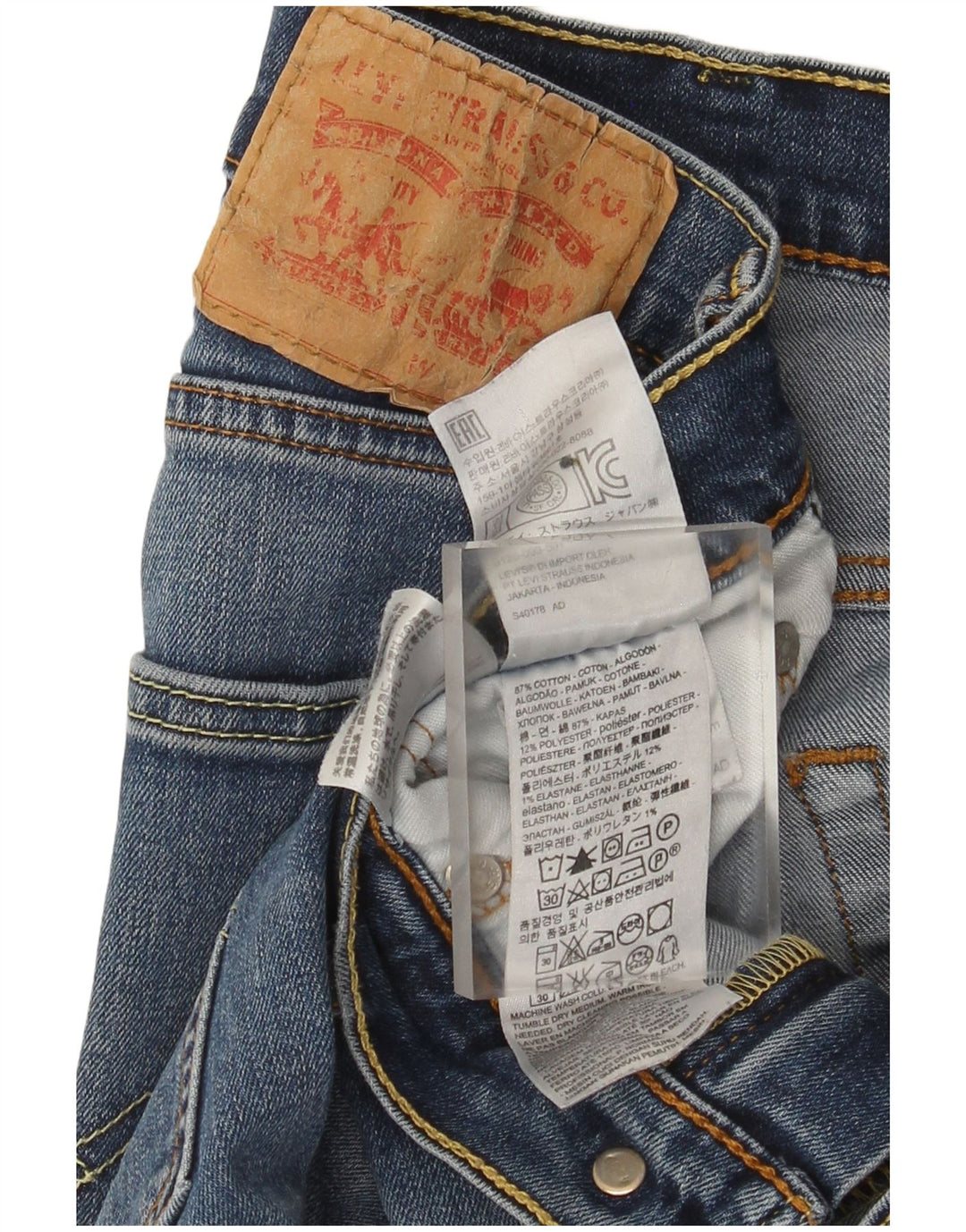 Calça jeans reta masculina Levi's W31 L34 azul algodão