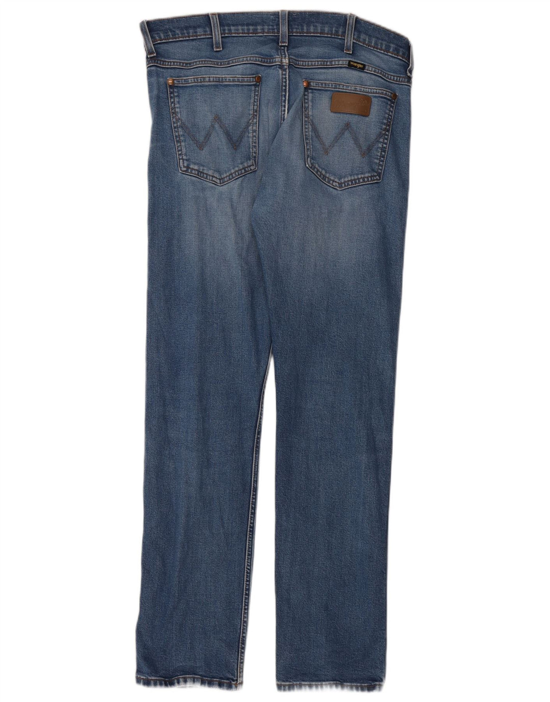 Wrangler Mens Straight Jeans W33 L32 Azul Algodão