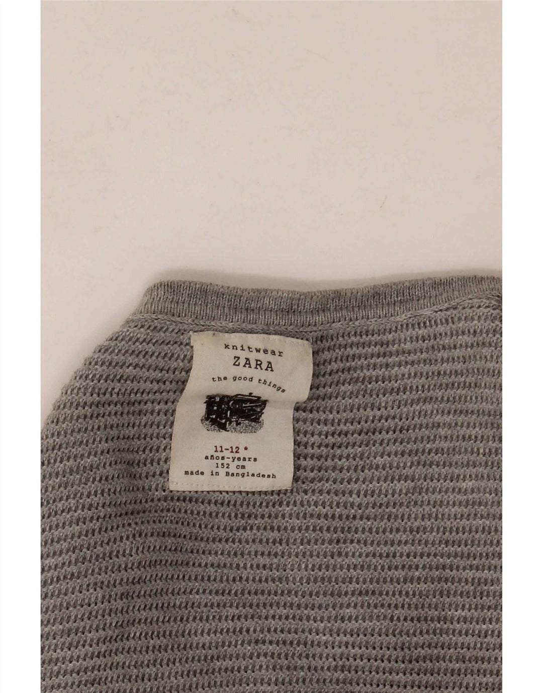 Suéter Zara Boys com gola redonda 11-12 anos cinza