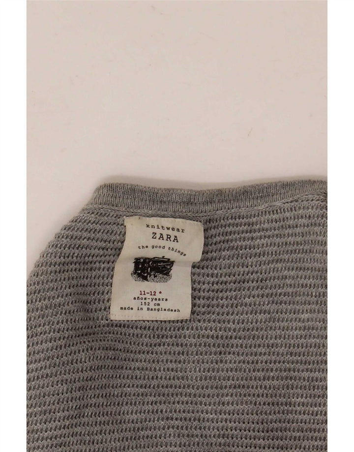 Suéter Zara Boys com gola redonda 11-12 anos cinza