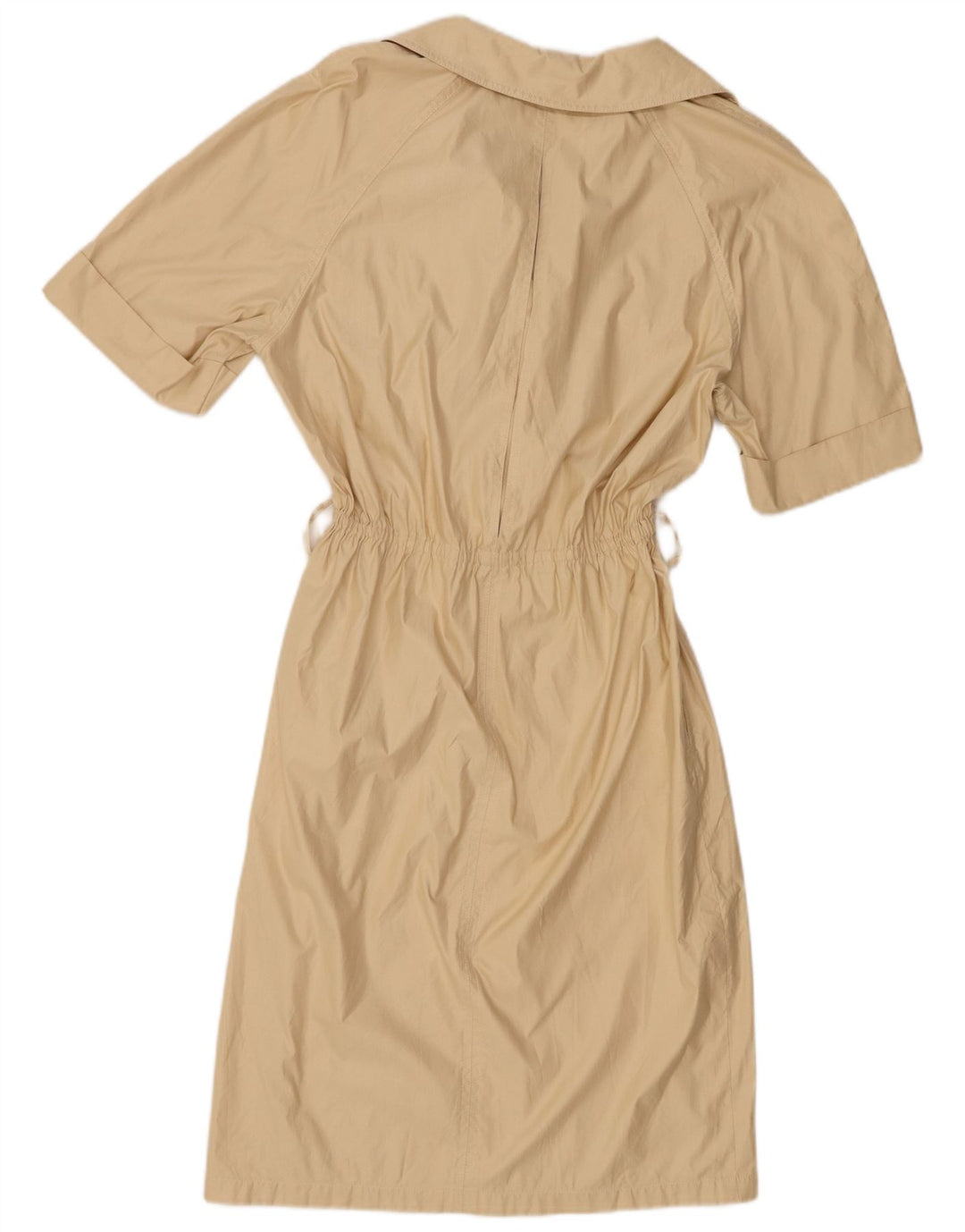 Vestido feminino vintage de manga curta com camisa pulôver Reino Unido 14 bege médio