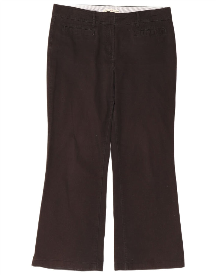 Calça casual feminina TOMMY HILFIGER com corte bootcut US 14 XL W36 L30 preta