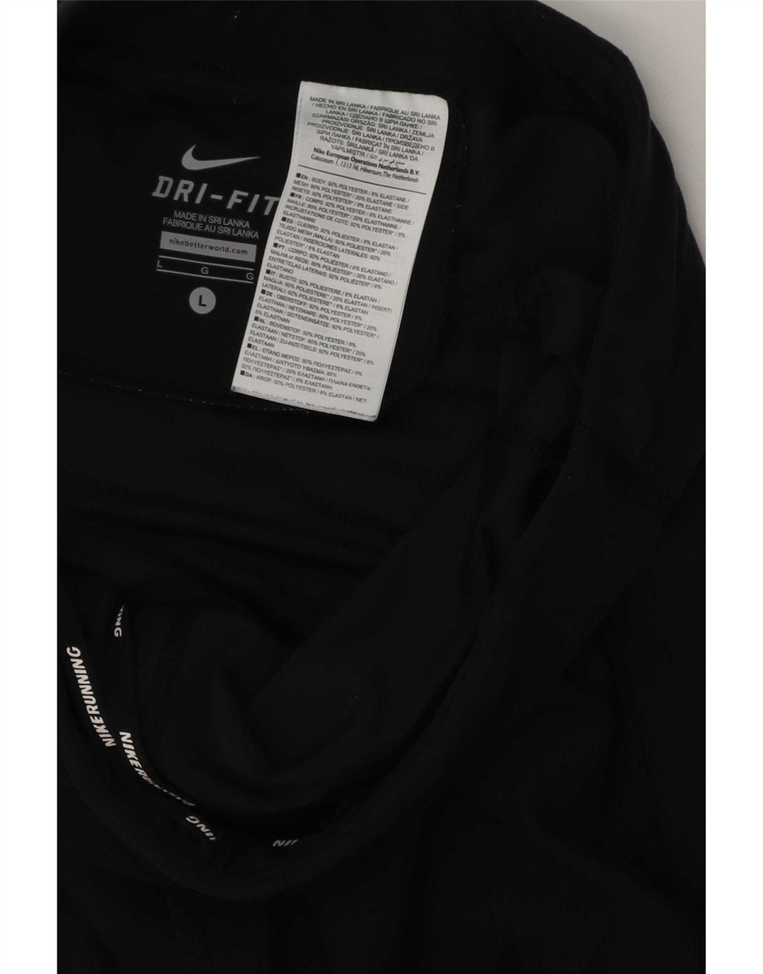 Leggings de corrida femininos Nike UK 14 poliéster preto grande