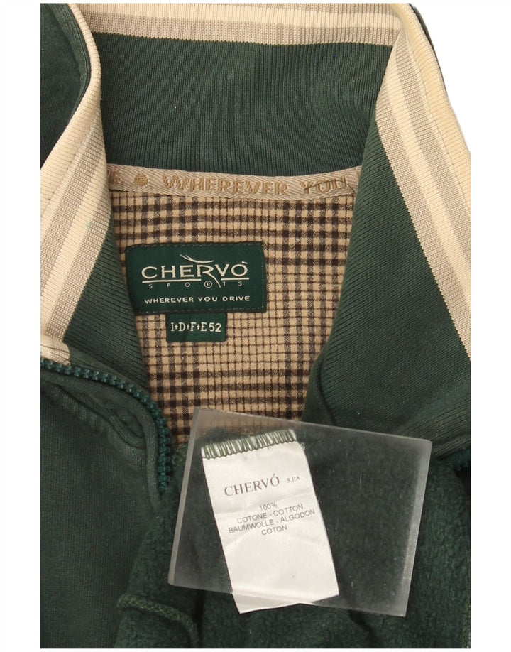 Chervo Mens Graphic Tracksuit Top Jacket IT 52 Grande Algodão Verde