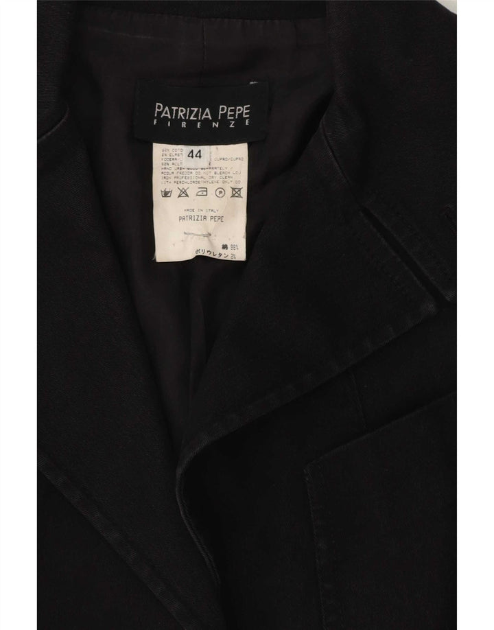 Jaqueta blazer feminina Patrizia Pepe com 2 botões IT 44 algodão preto médio