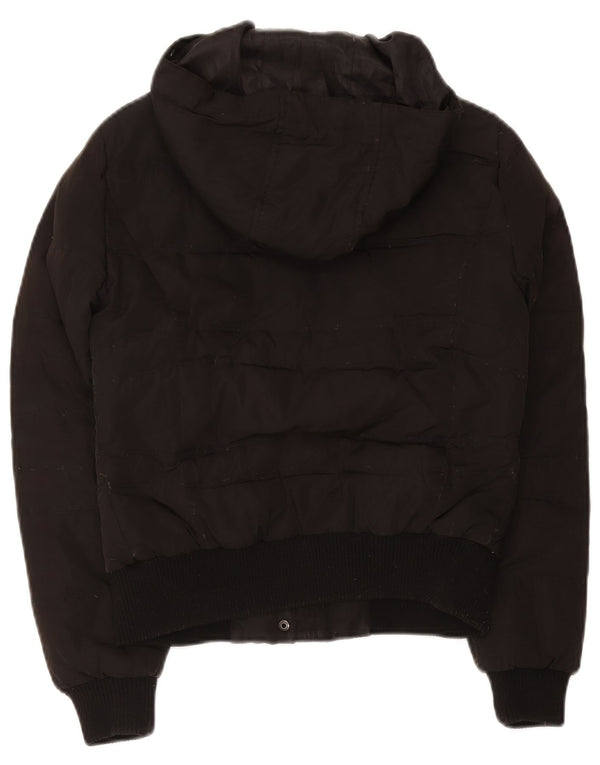 Jaqueta acolchoada com capuz feminina Zara UK 10 pequena preta