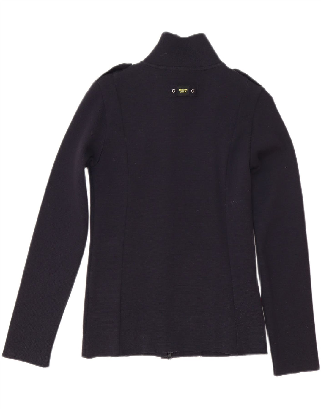 Suéter cardigã feminino Blauer UK 10 pequeno lã azul marinho
