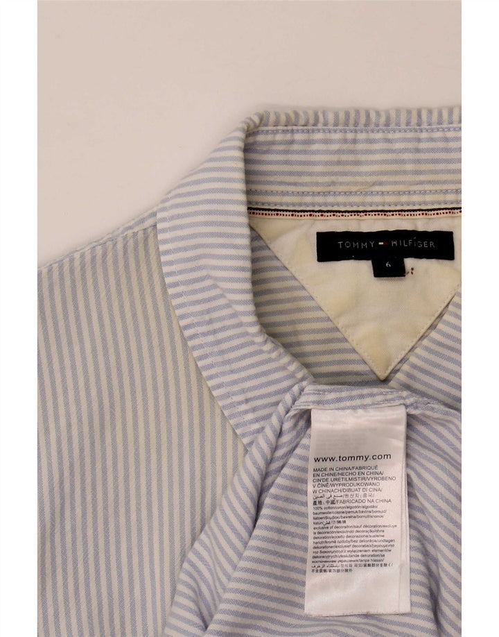 Camisa feminina Tommy Hilfiger EUA 6 algodão listrado azul médio